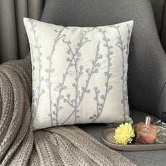 Crystal Willow - White Art Silk Decorative Euro Sham