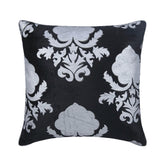 Behind The Damask - Black Velvet Throw Pillow Cover
