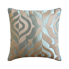 Teal Luxury - Teal Blue Jacquard Weave Throw Pillow Cover