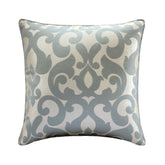 Forever Damask - Blue Jacquard Weave Throw Pillow Cover