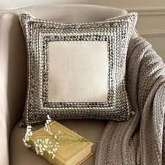Refreshed - Light Gray Art Silk Decorative Euro Sham