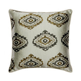 Chronicles - Gray Jacquard Silk Throw Cushion Cover