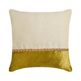 Jute Chartreuse Suit - Green & Beige Jute & Velvet Throw cushion Cover