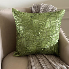 A Touch Of Envy - Green Art Silk Decorative Euro Sham