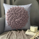 Purple Felt Throw Pillow Cover Flowerbed