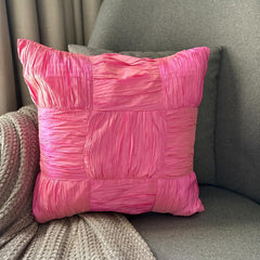 Dreamy Pink - Pink Crushed Art Silk Decorative Euro Sham