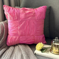 Dreamy Pink - Pink Crushed Art Silk Decorative Euro Sham