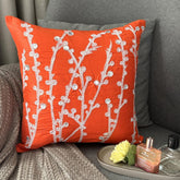Coral Orange Willow Pillow Cover
