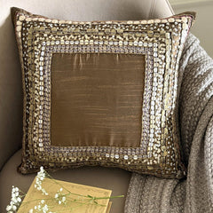 Ethnic Origins - Brown Art Silk Decorative Euro Sham