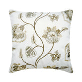 Waking Up To Bloom - Ivory Cotton Linen Throw Cushion Cover