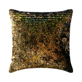 Exotic Gold N Black Scales - Gold Art Silk Decorative Euro Sham