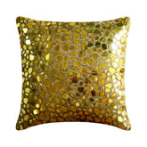 The Gold Mosiac - Gold Art Silk Decorative Euro Sham