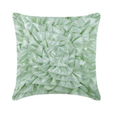 Mint Green Ruffles - Mint Green Satin Decorative Euro Sham