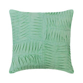 Green Pintuck Blocks - Pastel Green Cotton Linen Throw Pillow Cover