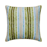 Stripe Up My LIfe - Green Jacquard Silk Throw Cushion Cover