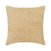 Yellow Pintuck Block - Pastel Yellow Cotton Linen Throw Pillow Cover