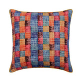 Hue Check - Orange Burlap Throw Cushion Cover