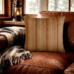 Stripe Flow Orange - Orange Velvet Stripes Throw Cushion Cover