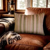 Linear Stripe Pink - Pink Velvet Christmas Stripe Oblong Lumbar Cushion Cover