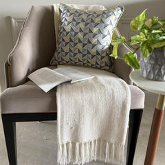 Yellow Moire Effects - Yellow Jacquard Silk Throw Cushion Cover