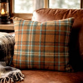 Plaidscape Orange - Orange Velvet Winter Plaid Throw Cushion Cover