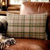 Plaidflow Pink - Pink Velvet Winter Plaid Lumbar Cushion Cover