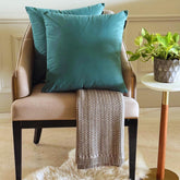 Teal Green Velvet Throw Cushion Cover