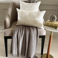 All Eyes on Ivory - Ivory Silk Lumbar Cushion Cover