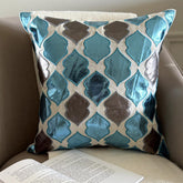 Dream Magnet - Metallic Blue Faux Leather Decorative Euro Sham
