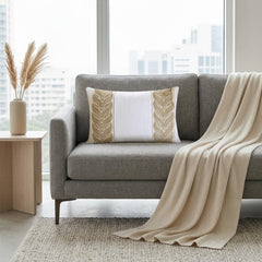 Beige Linen Lumbar Cushion Cover - Beige Keepsake