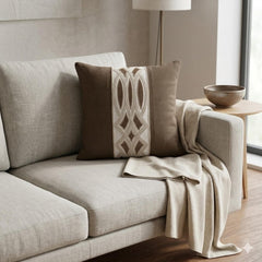 Brown Linen Lumbar Cushion Cover - Cocoa Grace