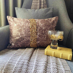 Jasper Touchstones - Brown Suede Lumbar Pillow Cover