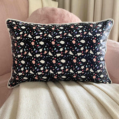 Terrazo Fun Black Lumbar Pillow Cover
