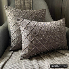 Interface - Brown Jacquard Lumbar Pillow Cover