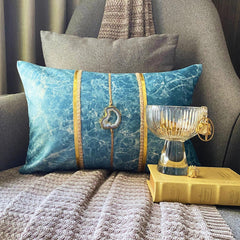 Solar Quartz Teal Lumbar Pillow Cover