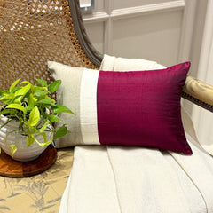 Berry Silk Essence - Berry Pink Silk Lumbar Cushion Cover