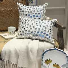 Anayna White - White Silk Lumbar Cushion Cover