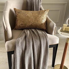 All Eyes On Gold - Art Silk Gold Decorative Lumbar Cushion Cover