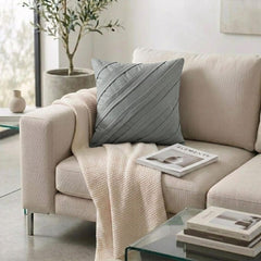 Contemporary Light Gray - Light Gray Faux Suede Decorative Euro Sham