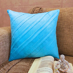 Contemporary Turquoise - Turquoise Blue Faux Suede Decorative Euro Sham