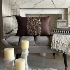 Chocolate Cream - Art Silk Chocolate Brown Decorative Lumbar Pillow Cover