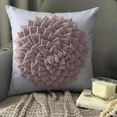 Purple Felt Throw Pillow Cover Flowerbed