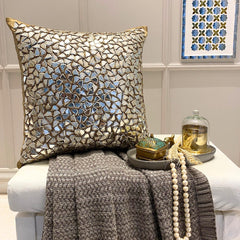 Shimmering Gold Sequins Throw Cushion Cover