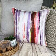 Ink Paint - Multicolor Cotton Throw Pillow Cover