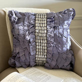Diamonds N Dreams - Purple Satin Decorative Euro Sham