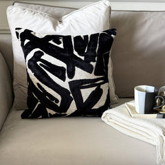 Black Velvet Lumbar Cushion Cover - Black Onyx Lumbar