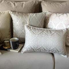 Allotrope - Grey & Ivory Silk Decorative Euro Sham