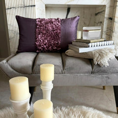 Plum Love - Art Silk Plum Decorative Lumbar Pillow Cover