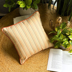 Orange Spiced Ginger - Orange Jacquard Silk Throw Pillow Cover