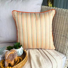 Orange Spiced Ginger - Orange Jacquard Silk Decorative Euro Sham